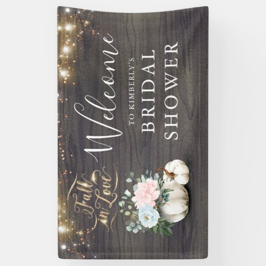 White Pumpkin Rustic Fall Brautparty Banner (Vertikal)