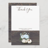 White Pumpkin Rustic Wood Vielen Dank Dankeskarte (Vorne/Hinten)