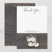 White Pumpkin Rustic Wood Vielen Dank Dankeskarte (Vorne/Hinten)