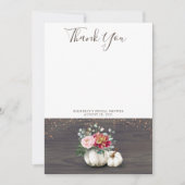 White Pumpkin Rustic Wood Vielen Dank Dankeskarte (Vorderseite)