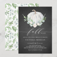 White Pumpkin Rustikales Chalkboard Fall Bridal Br