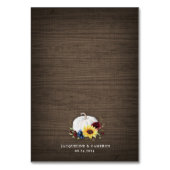 White Pumpkin Sonnenblume Hochzeitskarten Tischnummer (Rückseite)