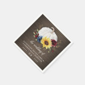 White Pumpkin Sonnenblume Rose Gold Hochzeit im He Serviette (Ecke)