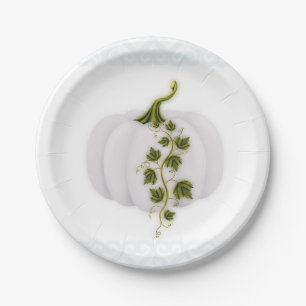 White Pumpkin Storybook Blue Hochzeit im Herbst Pa Pappteller