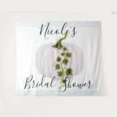 White Pumpkin Storybook Chic Hochzeit im Herbst Ta Wandteppich (Vorderseite (Horizontal))
