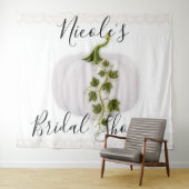 White Pumpkin Storybook Chic Hochzeit im Herbst Ta Wandteppich (Beispiel (Horizontal))