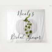 White Pumpkin Storybook Chic Hochzeit im Herbst Ta Wandteppich (Vorderseite (Horizontal))