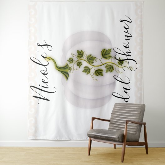 White Pumpkin Storybook Chic Hochzeit im Herbst Ta Wandteppich (Beispiel)