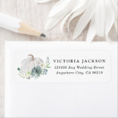 White Pumpkin Succulent Fall Chic Hochzeitadresse (Insitu)