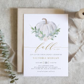 White Pumpkin und Greenery Fall Bridal Brunch Einladung
