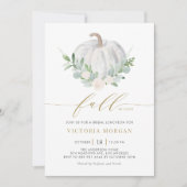 White Pumpkin und Greenery Fall Bridal Luncheon Einladung (Vorderseite)