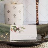 White Pumpkin und Marsala Wedding Fall Foliage Platzkarte