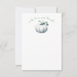 White Pumpkin Vielen Dank - Fall Baby Dusche Mitteilungskarte
