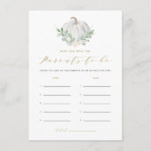 White Pumpkin Wie alt waren die Eltern Spiel Begleitkarte (Vorderseite)