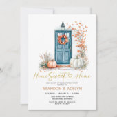 White Pumpkin Zuhause Sweet Zuhause Housewarming P Einladung (Vorderseite)