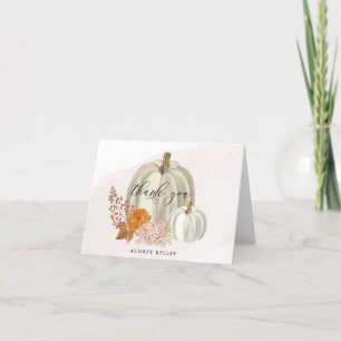 White Pumpkins Fall Blume Danke Note Card