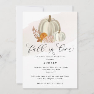 White Pumpkins Fall Blume Kürbisgeflecht Brautpart Einladung