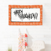 White Pumpkins Halloween Pattern Banner (Insitu)