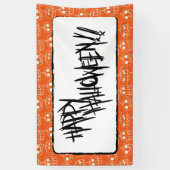 White Pumpkins Halloween Pattern Banner (Vertikal)