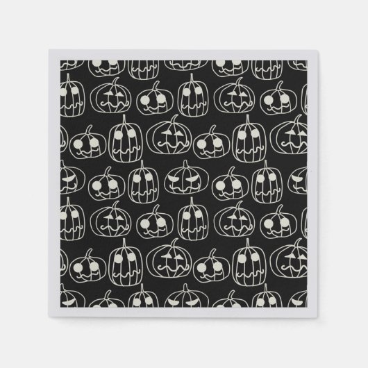 White Pumpkins Halloween Pattern Serviette (Vorderseite)