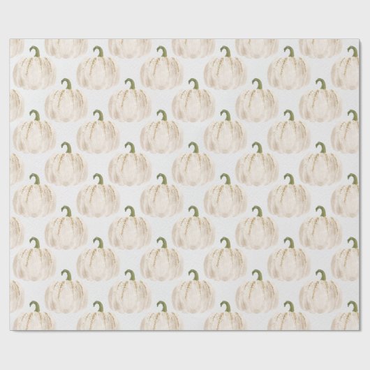 White Pumpkins Herbst Geschenkpapier (Flach)