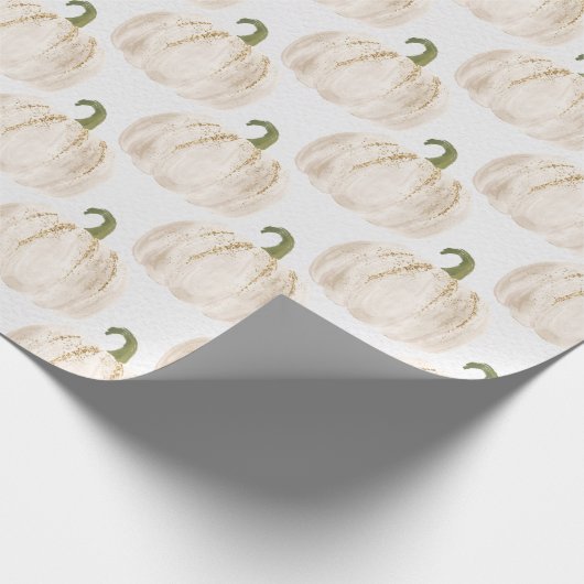 White Pumpkins Herbst Geschenkpapier (Ecke)