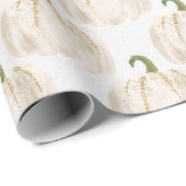 White Pumpkins Herbst Geschenkpapier (Rolleneckpunkt)