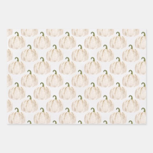 White Pumpkins Herbst Geschenkpapier Set (Vorderseite 2)