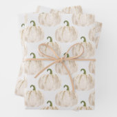 White Pumpkins Herbst Geschenkpapier Set (Beispiel)
