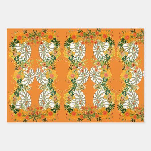 White Pumpkins Herbstfarben Toadstool Geschenkpapier Set (Vorderseite)