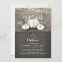 White Pumpkins Rustic Country Fall Baptisse