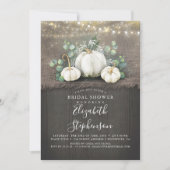 White Pumpkins Rustikales Country Fall Brautparty Einladung (Vorderseite)