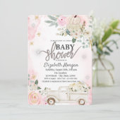 White Pumpkins Truck Blume Kinderschuh Einladung (Stehend Vorderseite)