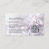 White Purple Calla Flower Logo Visitenkarte (Rückseite)