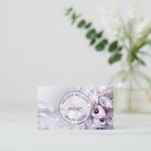 White Purple Calla Flower Logo Visitenkarte (Stehend Vorderseite)