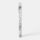 White Purple Leaf Elegant Pattern iPhone 16 Hülle (Linke Seite)