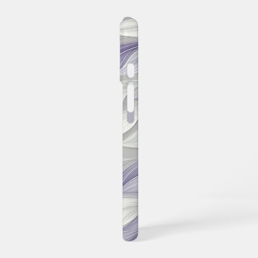 White Purple Leaf Elegant Pattern iPhone 16 Hülle (Linke Seite)