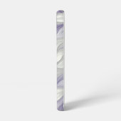 White Purple Leaf Elegant Pattern Samsung Galaxy Hülle (Linke Seite)