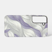 White Purple Leaf Elegant Pattern Samsung Galaxy Hülle (Rückseite (Horizontal))