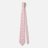 White Purple Orange Polka Dots Pattern Krawatte (Vorderseite)