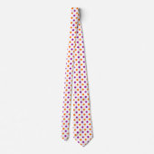 White Purple Orange Polka Dots Pattern Krawatte (Rückseite)