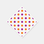 White Purple Orange Polka Dots Pattern Serviette (Ecke)