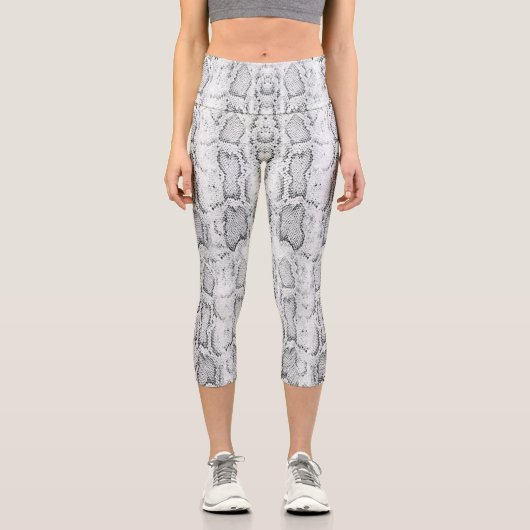 White Python Snake Skin Capri Leggings (Vorderseite)
