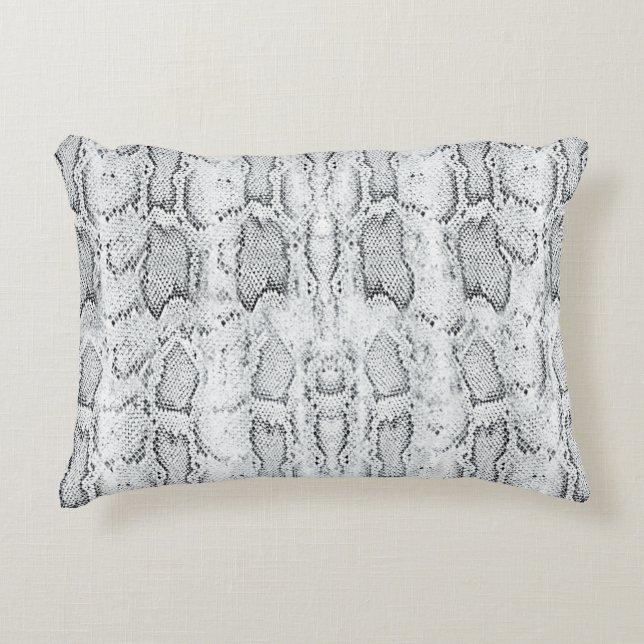 White Python Snake Skin Print Dekokissen (Vorderseite)