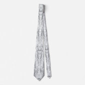 White Python Snake Skin Print Neck Tie Krawatte (Vorderseite)