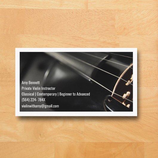 White Qr Code Black Violin Violinist Visitenkarte