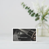 White Qr Code Black Violin Violinist Visitenkarte (Stehend Vorderseite)