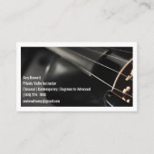 White Qr Code Black Violin Violinist Visitenkarte (Vorderseite)