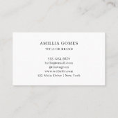 White QR Code | Modern Minimal Custom Contact  Visitenkarte (Rückseite)