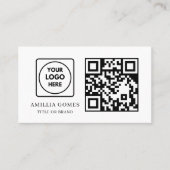 White QR Code | Modern Minimal Custom Contact  Visitenkarte (Vorderseite)